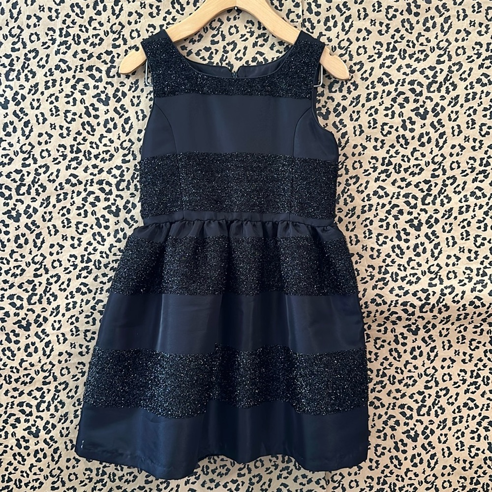 Girls Textured Little Black Dress